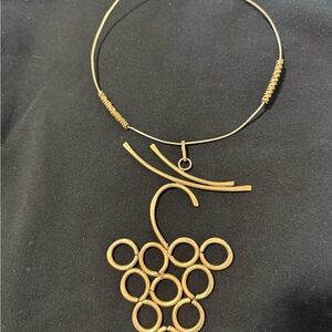Elegant brass Necklace with Artistic Pendant